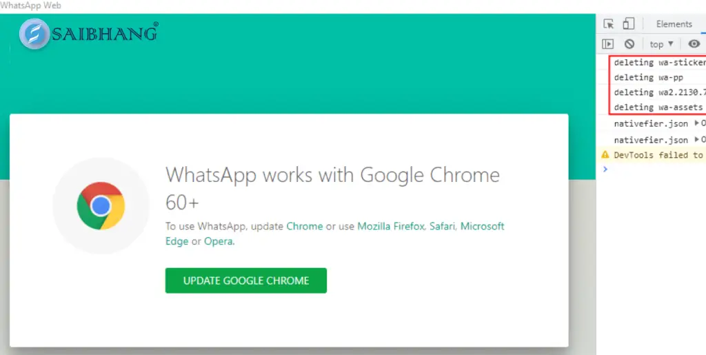 How to Update Whatsapp Software Chromedriver